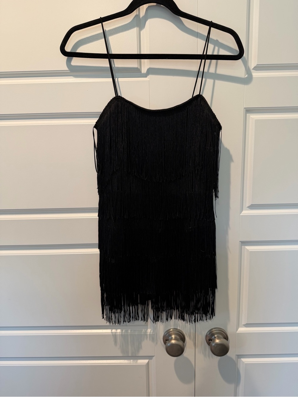 Bear Dance Fringe Flapper Mini Romper Black Party Dance Womens Size Medium